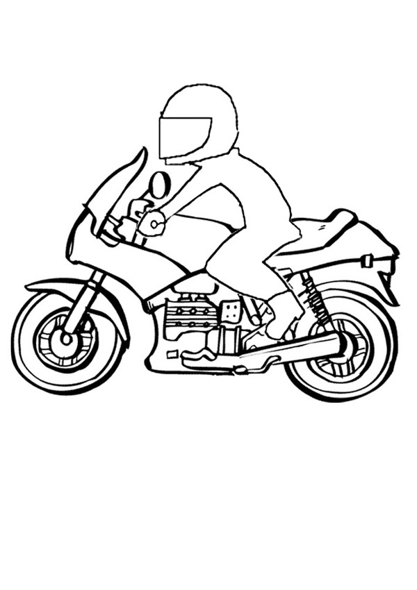 Motorbike colouring page | Activities | Kidspot