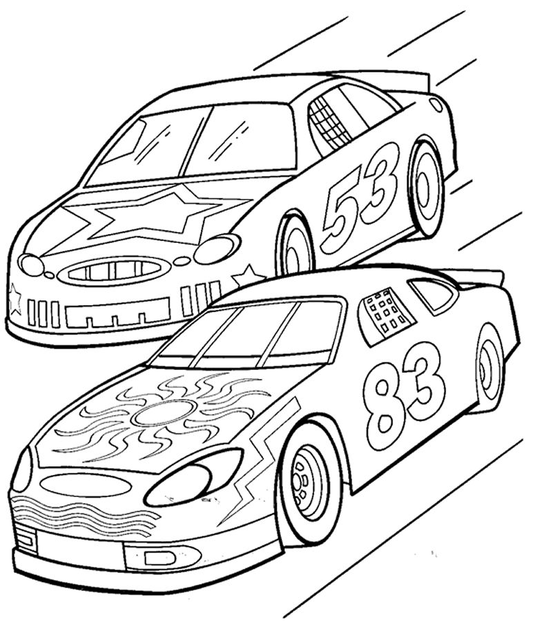 Race Cars Coloring Pages Free Printable Race Car Coloring Pages ...