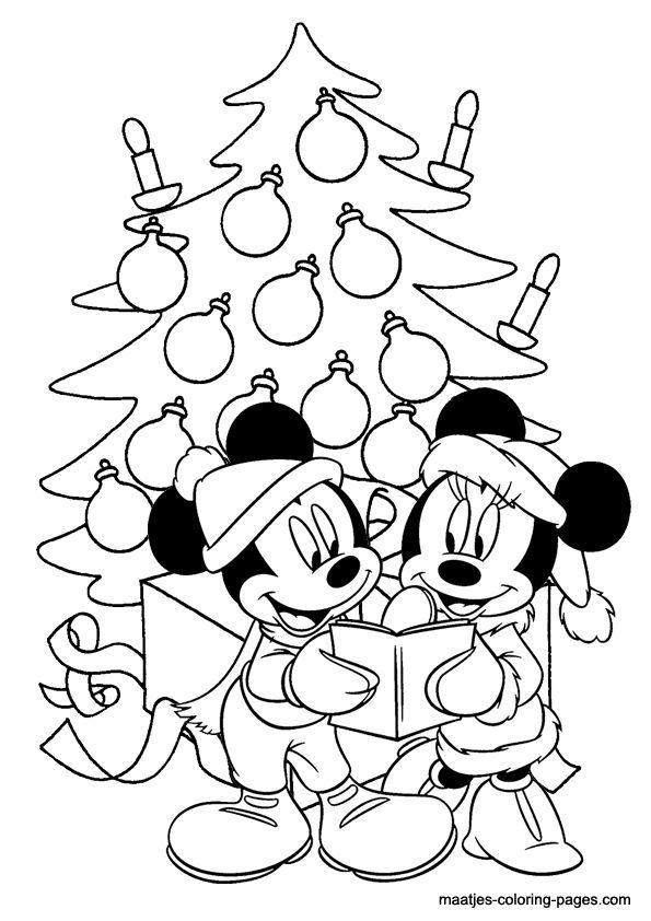 Christmas Coloring Pages Mickey And Minnie - Coloring Pages For ...