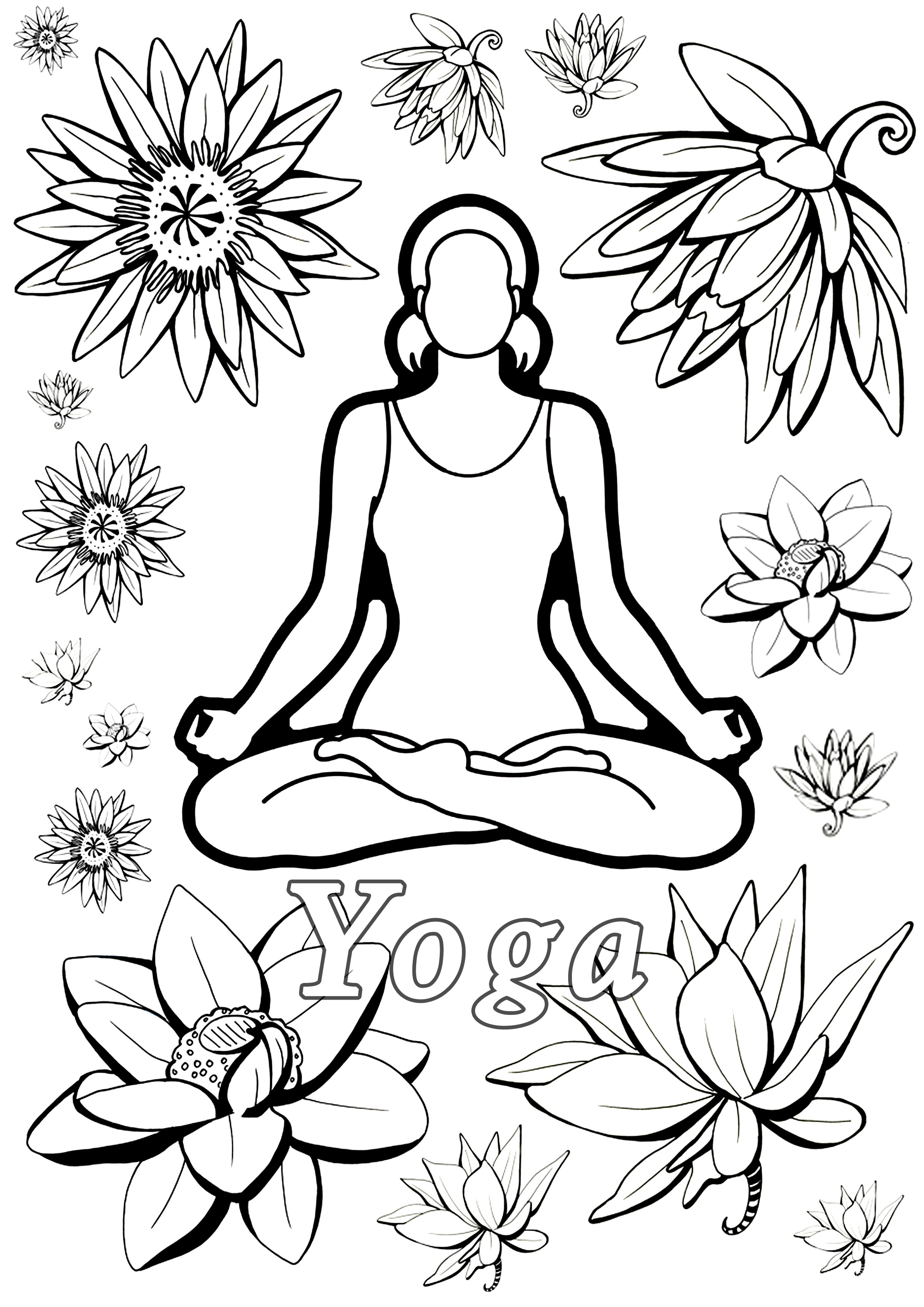 Keep calm and do Yoga ! - Anti stress Adult Coloring Pages