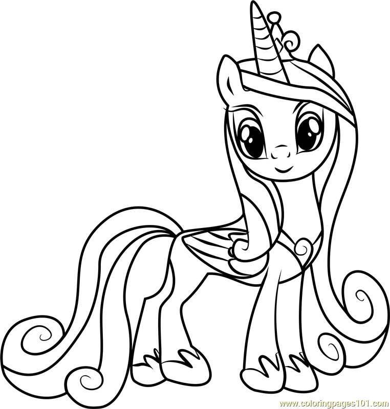 Princess Cadance Coloring Page - Free My Little Pony - Friendship Is Magic Coloring  Pages : ColoringPages101.com