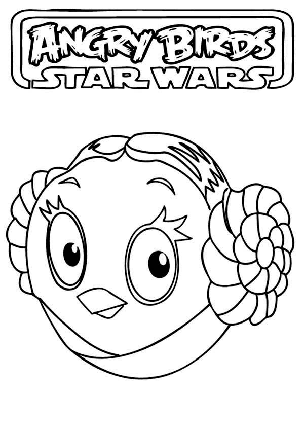 Angry Birds Star Wars the Beautiful Princess Leia Coloring Pages ...