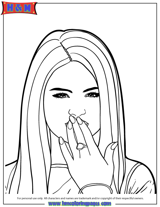Free Printable Selena Gomez Coloring Pages | H & M Coloring Pages
