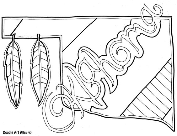 Oklahoma Coloring Page by Doodle Art Alley | USA Coloring Pages ...