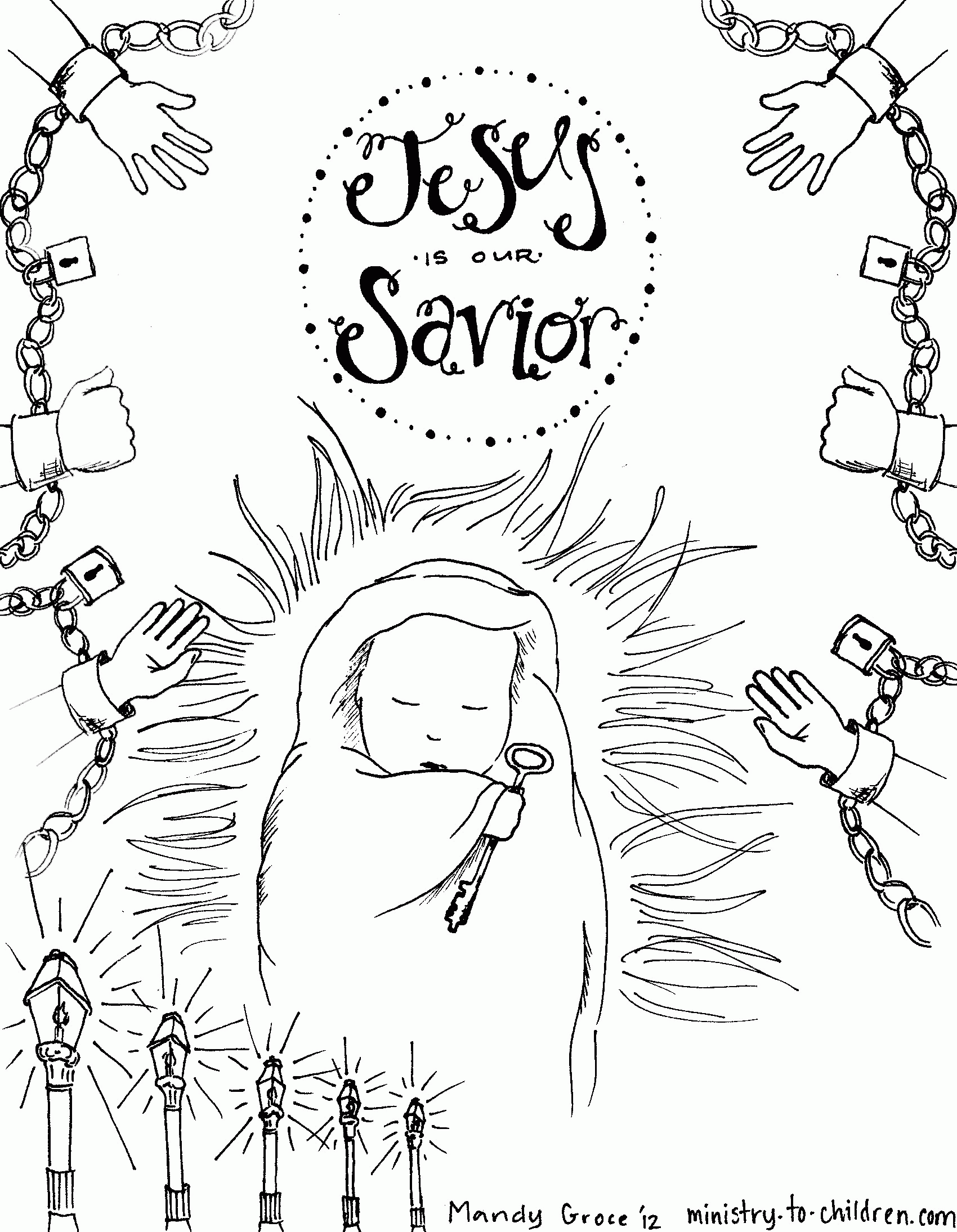 Baby Jesus" is our Savior Coloring Page for Advent