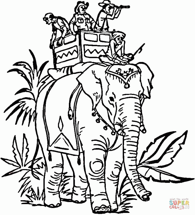 Indian Elephant coloring page | Free Printable Coloring Pages