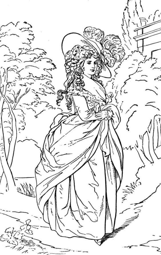 Coloring Pages of Victorian Ladies | Hands-on History for Schools ...