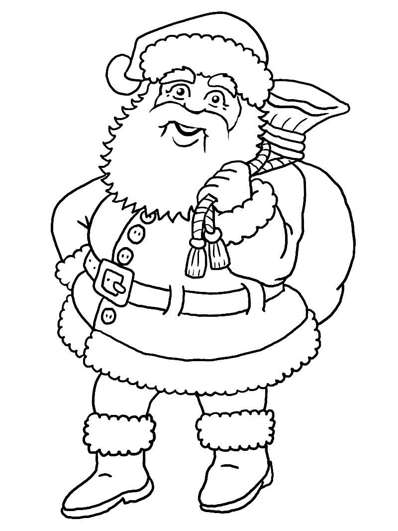 Drawings Of Santa Claus - Coloring Page For Kids