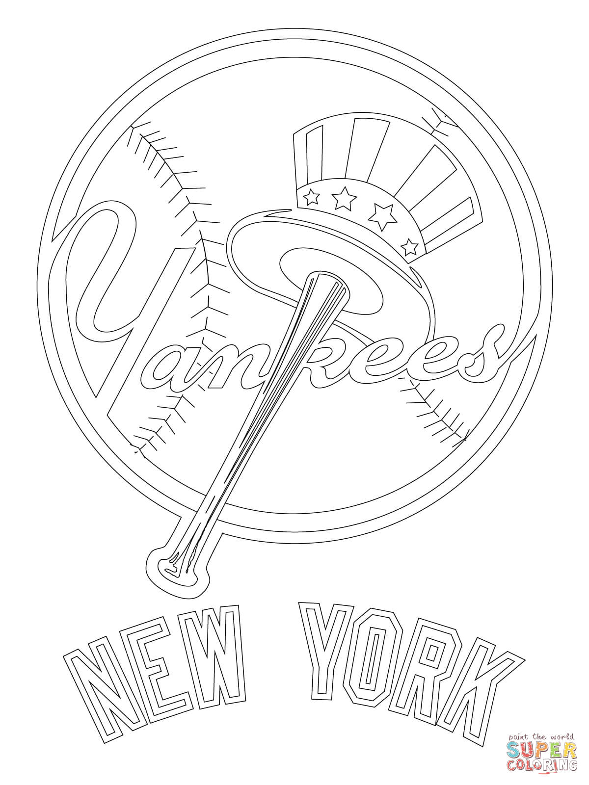 New York Yankees Logo coloring page | Free Printable Coloring Pages