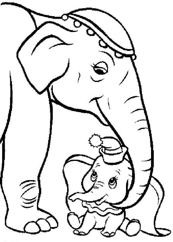 Dumbo and his mom coloring ~ Child Coloring