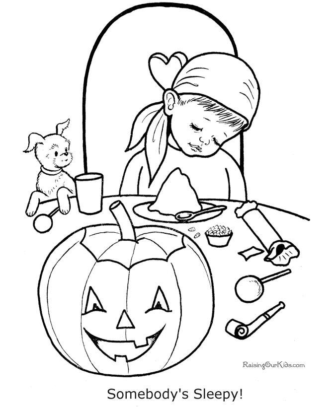 Kid Coloring sheets for Halloween - 012