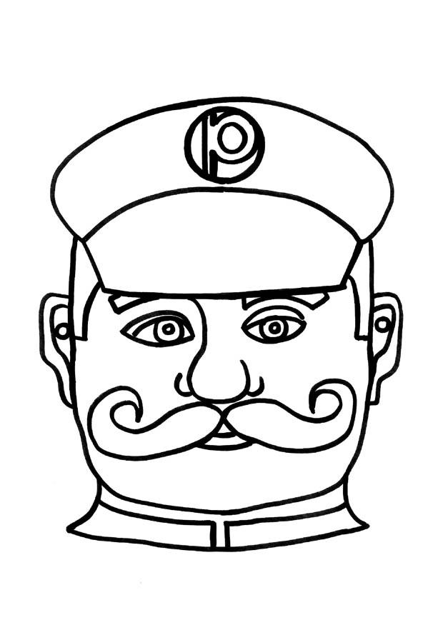 Coloring page Policeman mask - img 9184.