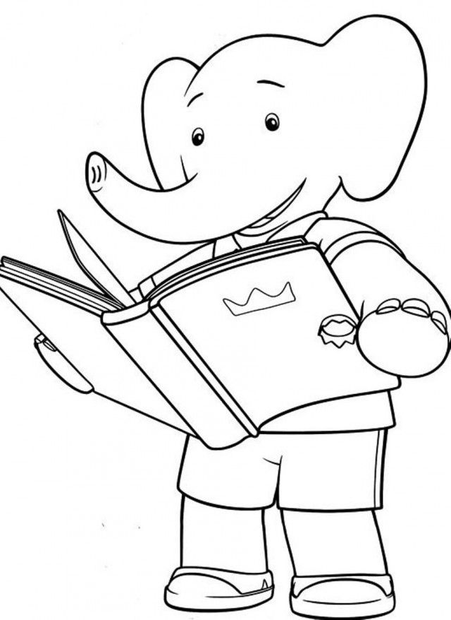 Download Little Babar Cartoon Coloring Pages For Kids Or Print
