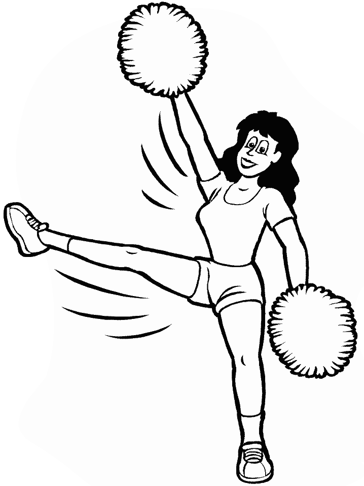 Cheerleader Sports Coloring Pages & Coloring Book