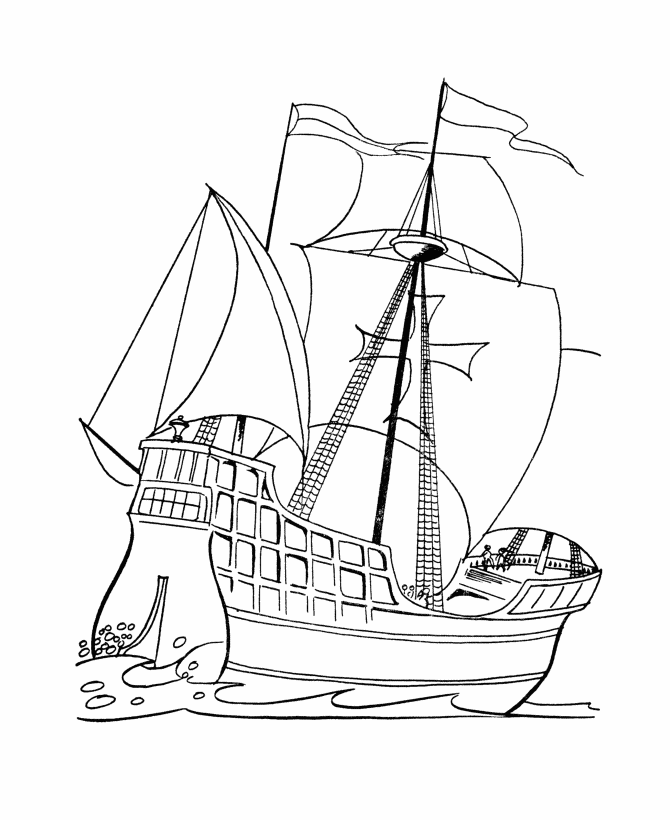 BlueBonkers : Spanish Galleon - Ships and Boats Coloring pages
