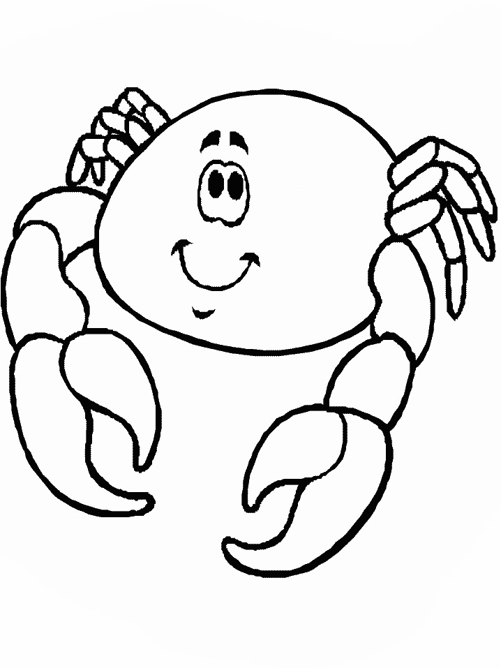 cartoon crab coloring pages for kids | Great Coloring Pages