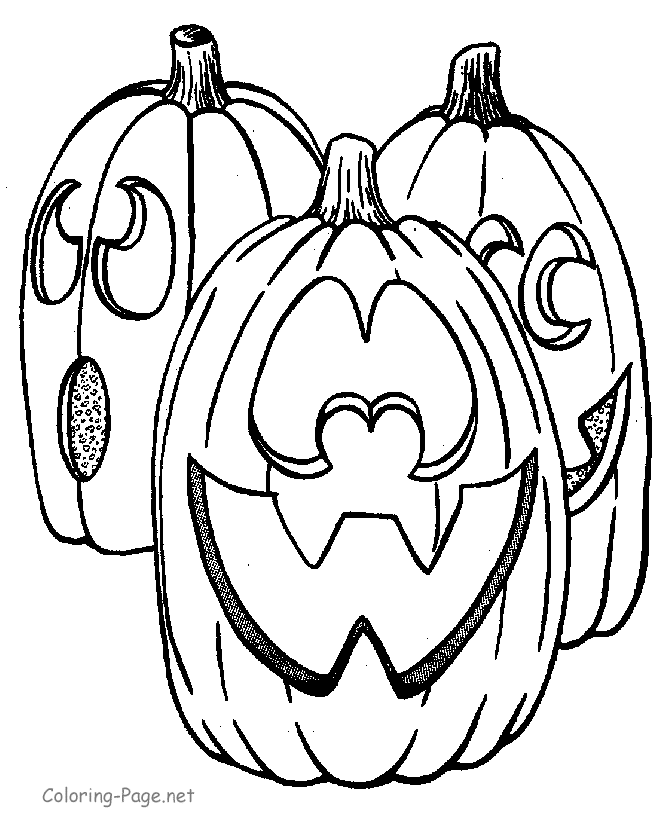Halloween Coloring Page - Jack-O-Lanterns