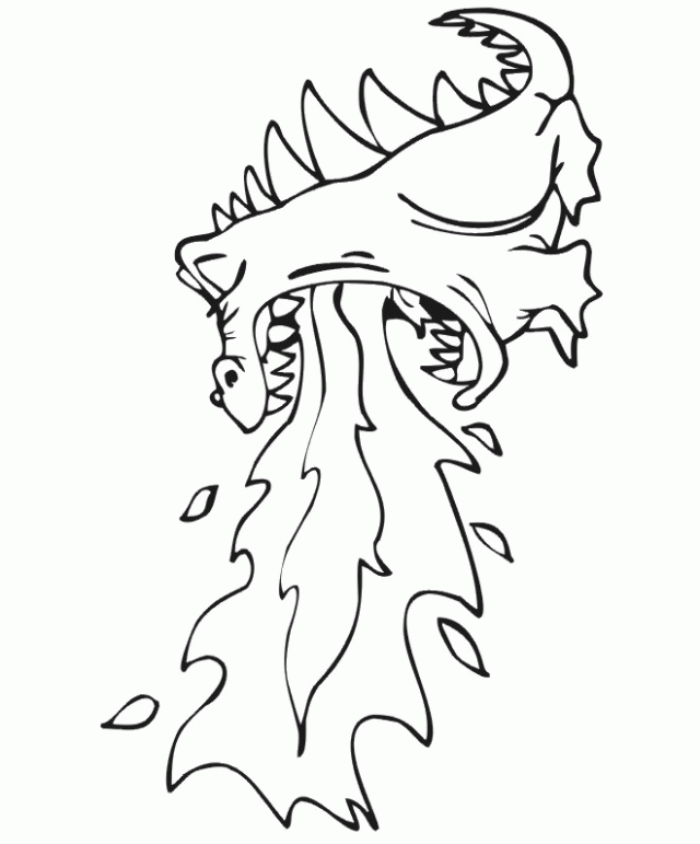 FIRE DRAGON Colouring Pages