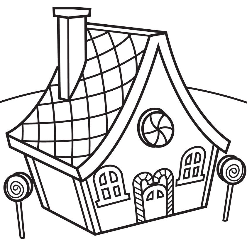 House Coloring Pages and Book Gingerbread House Coloring Pages