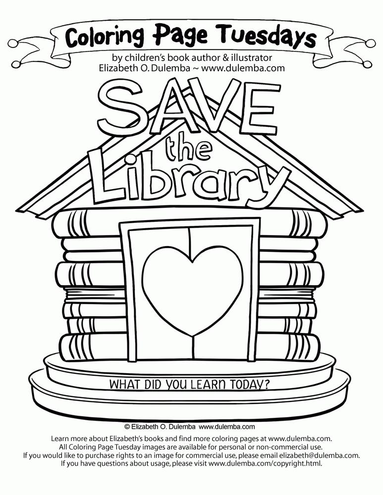 dulemba: Coloring Page Tuesday! - Save the Library