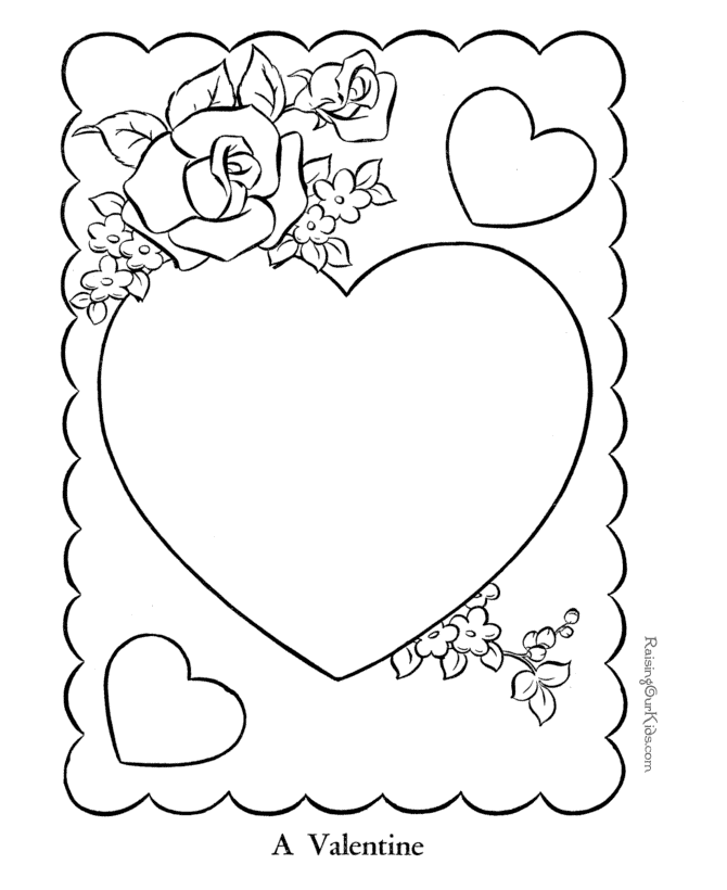 Valentine card coloring sheet - 023