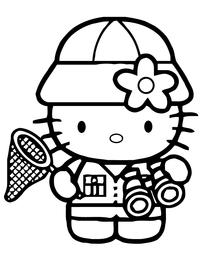 Hunter Hello Kitty Coloring Page | Free Printable Coloring Pages
