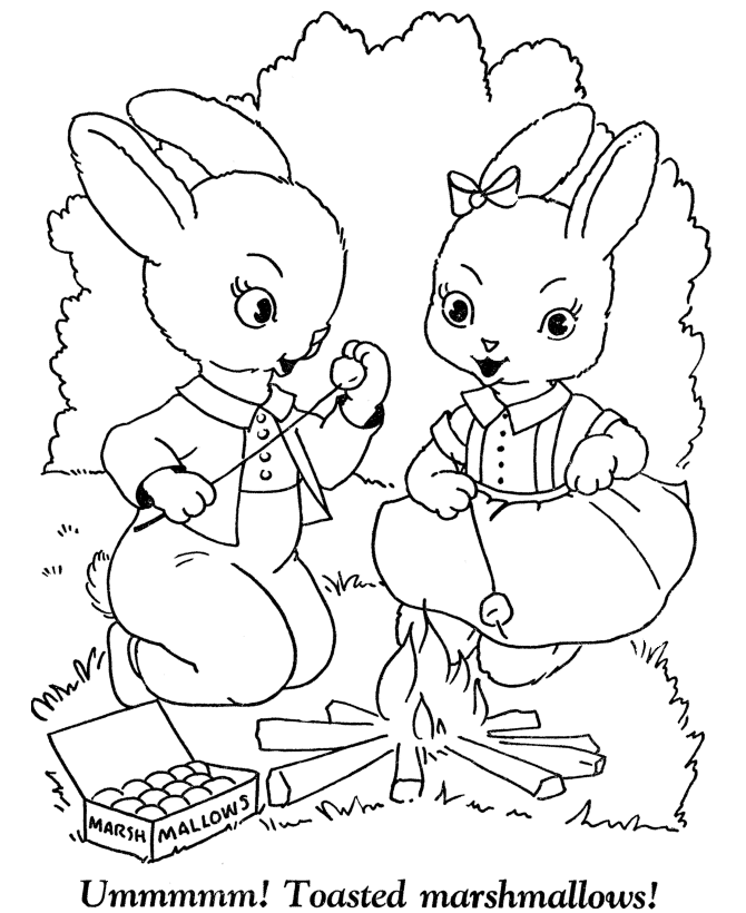 Easter Bunny Coloring Pages | Campfire Bunny Easter Bunny coloring
