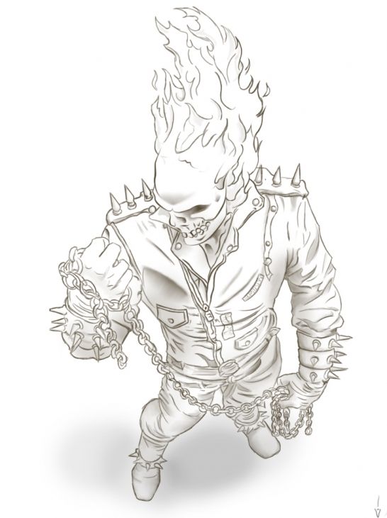 Online Ghost Rider Printable Coloring Page | Superheroes Coloring ...