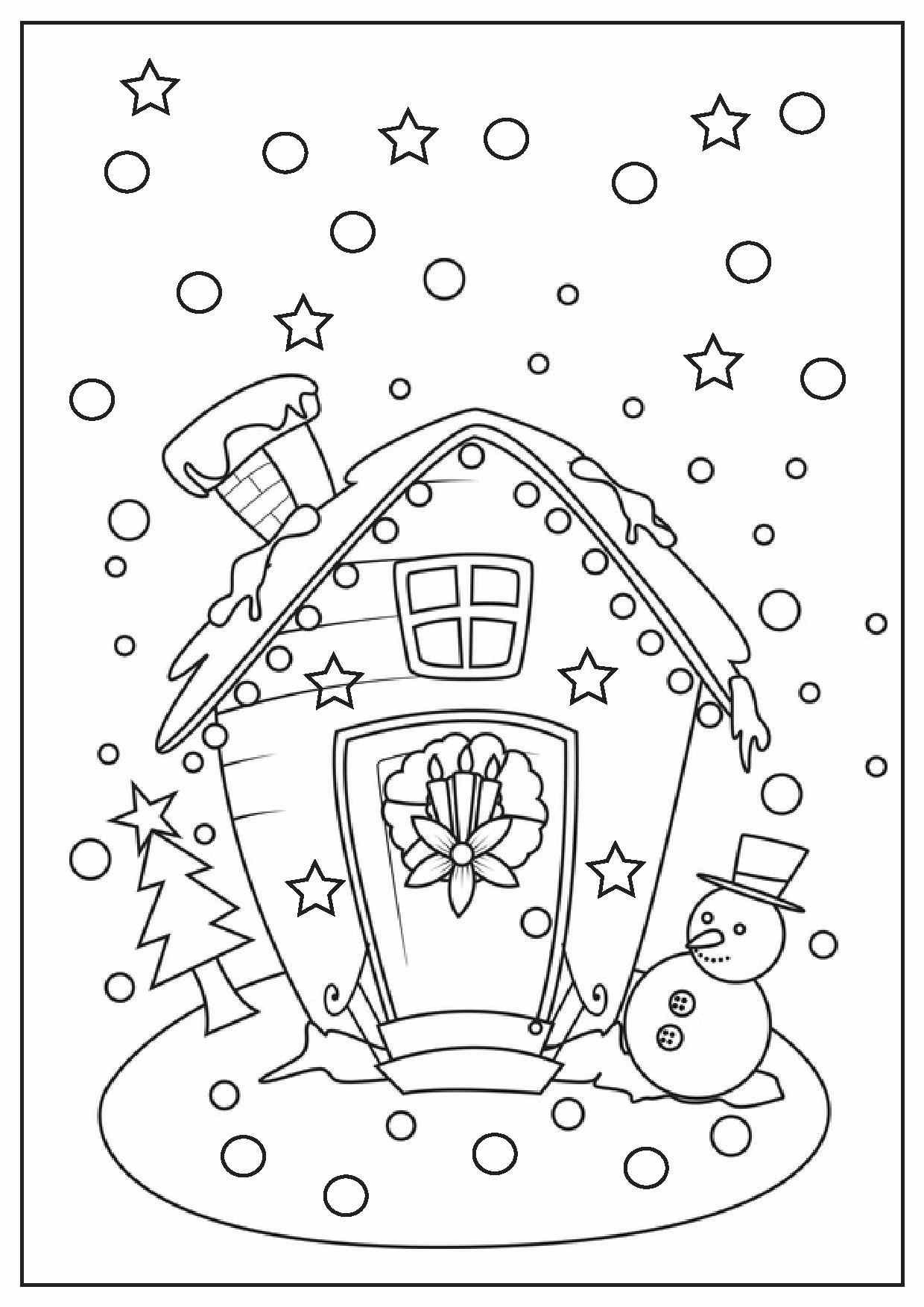 Gingerbread House Coloring Pages To Print Free - Coloring