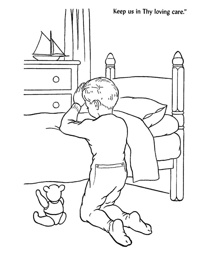 Coloring Page Of Child Praying - High Quality Coloring Pages