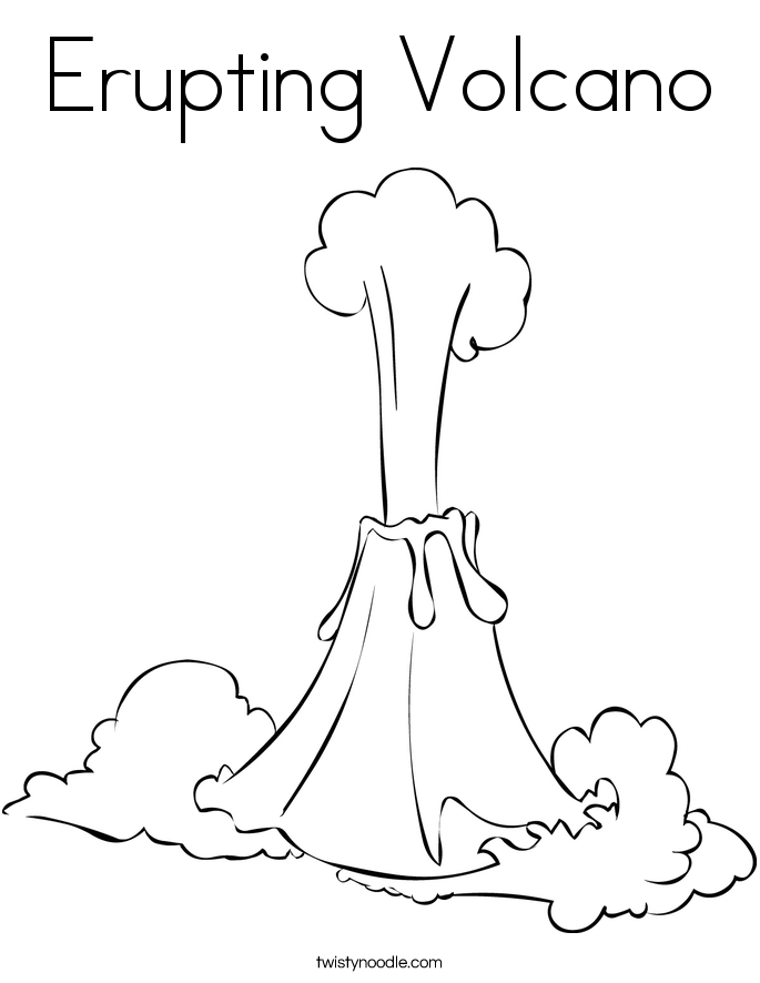 Erupting Volcano Coloring Page - Twisty Noodle