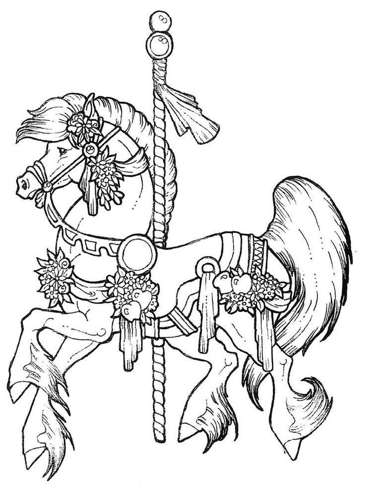 Free Coloring Pages Carousel Horse