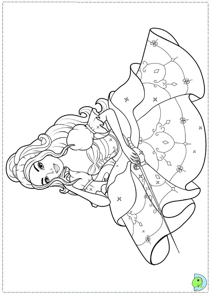 Barbie and the three Musketeers Coloring page- DinoKids.