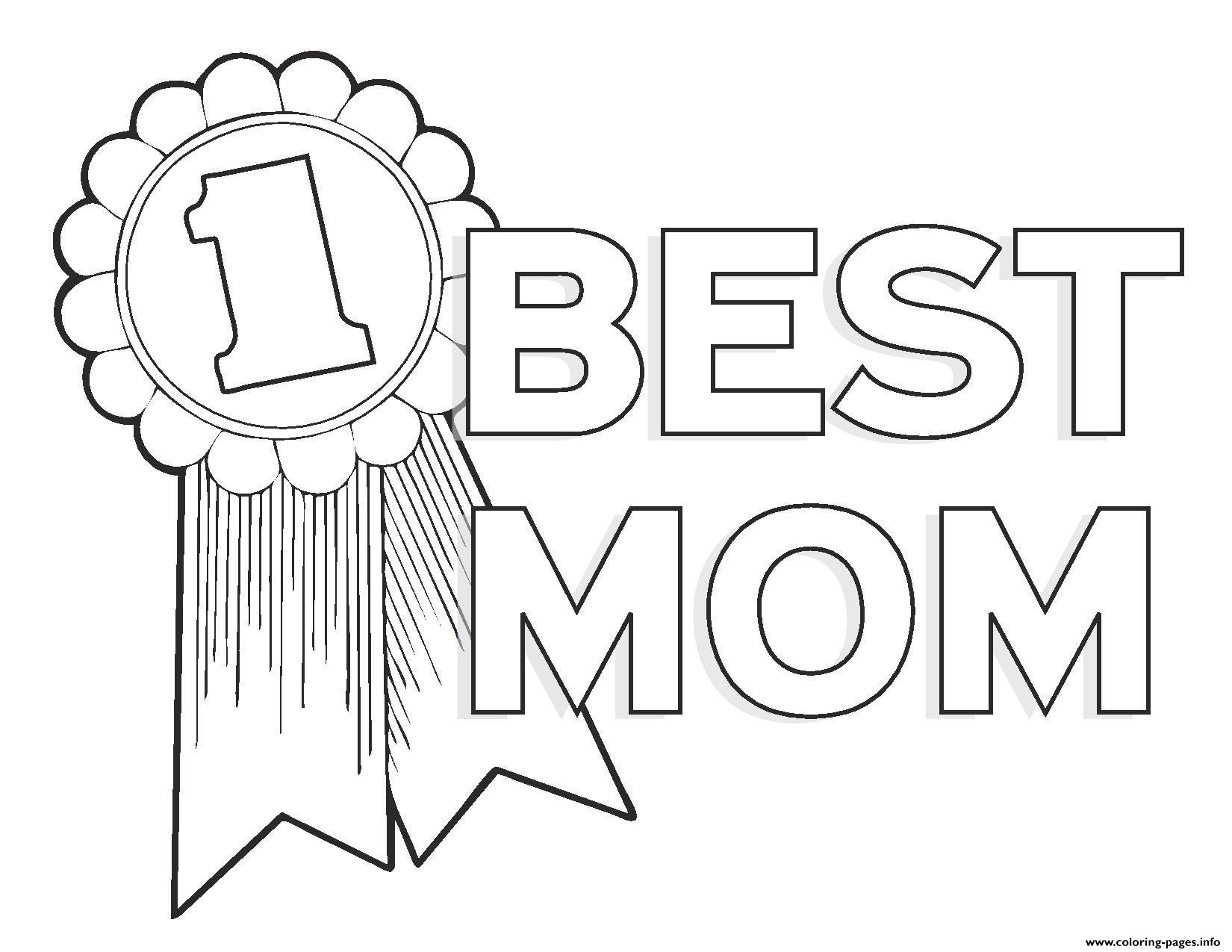 Worlds Best Mom Mothers Day Best Mom Number 1 Coloring Pages Printable
