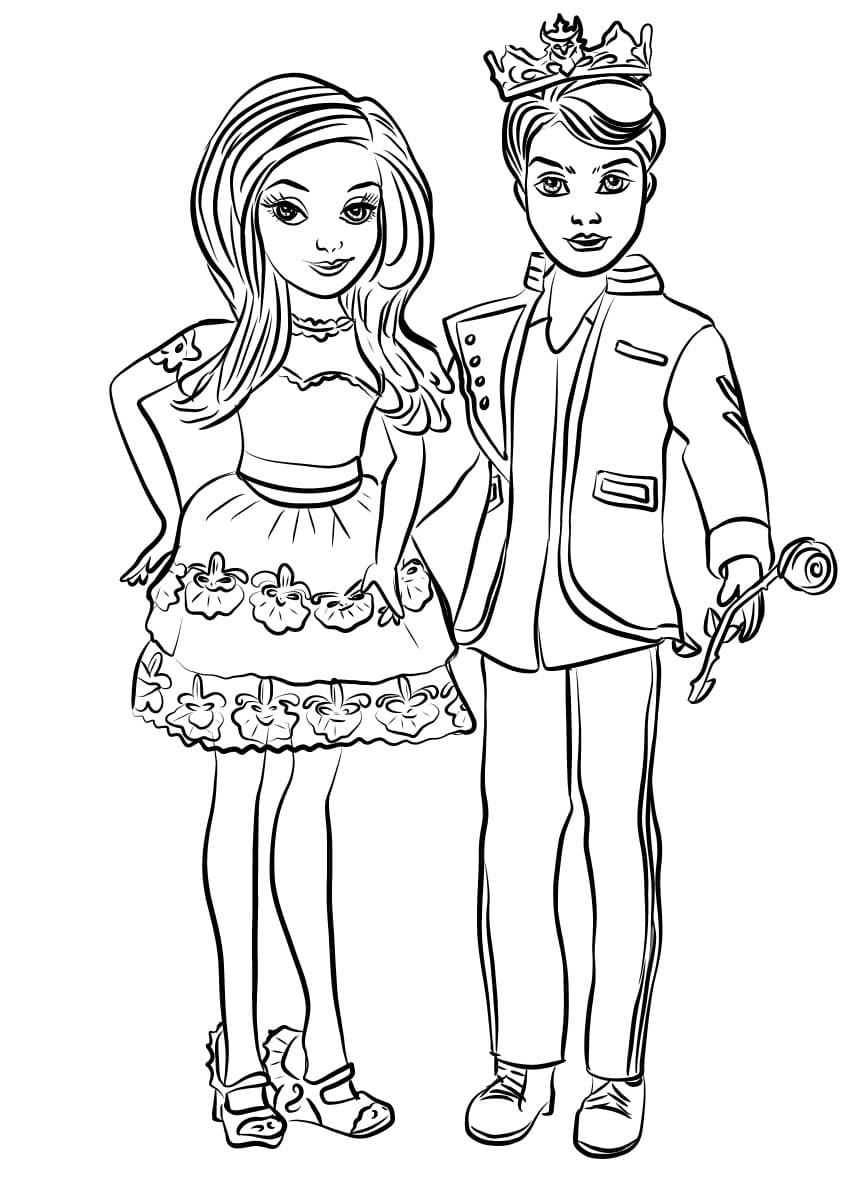 Coloring pages Descendants. Disney characters Print for free