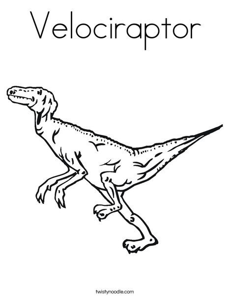 Velociraptor Coloring Page - Twisty Noodle
