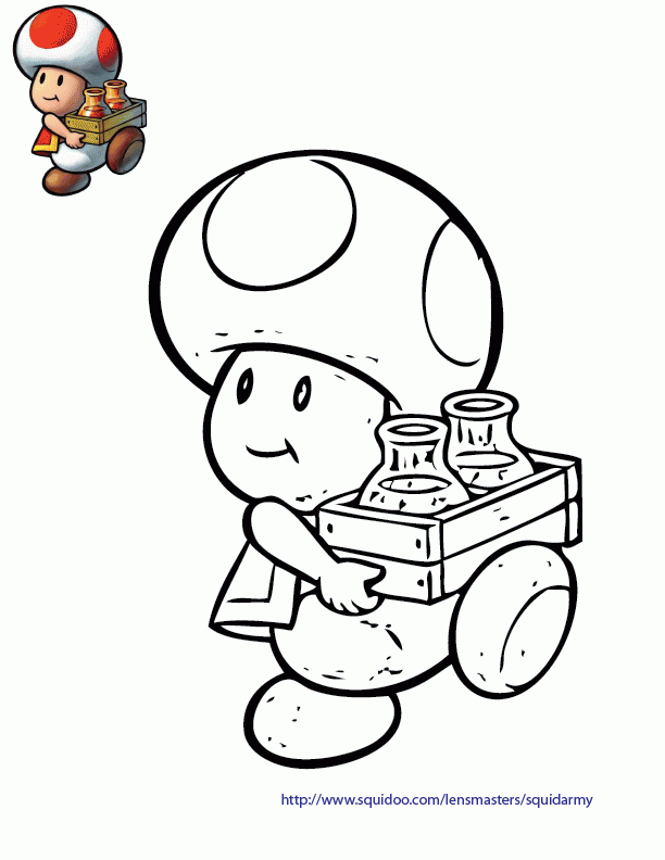 Mario Bros Coloring Pages - Squid Army