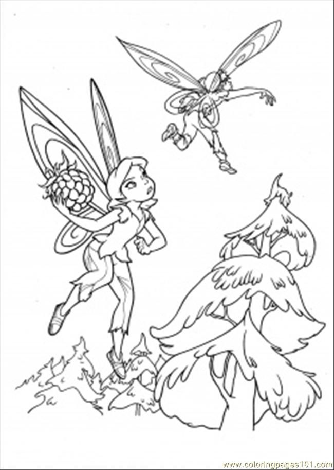 Coloring Pages Escaping From Hawk (Cartoons > Disney Fairies
