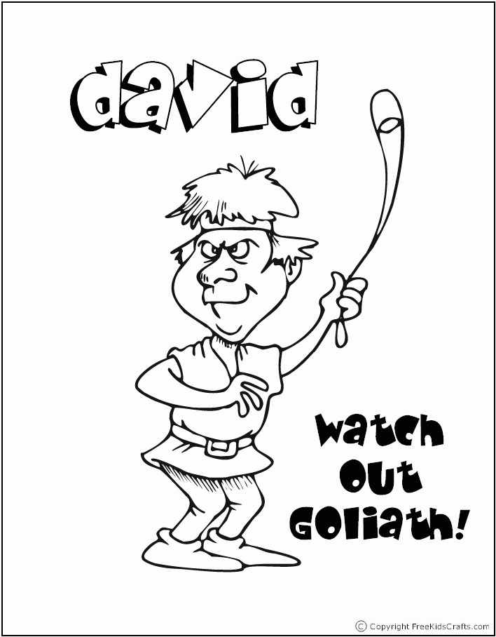Coloring Page – David and Goliath « First Baptist Church of