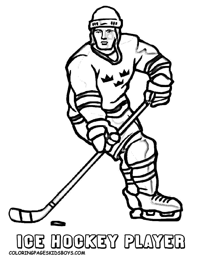 winter coloring hockey of game player