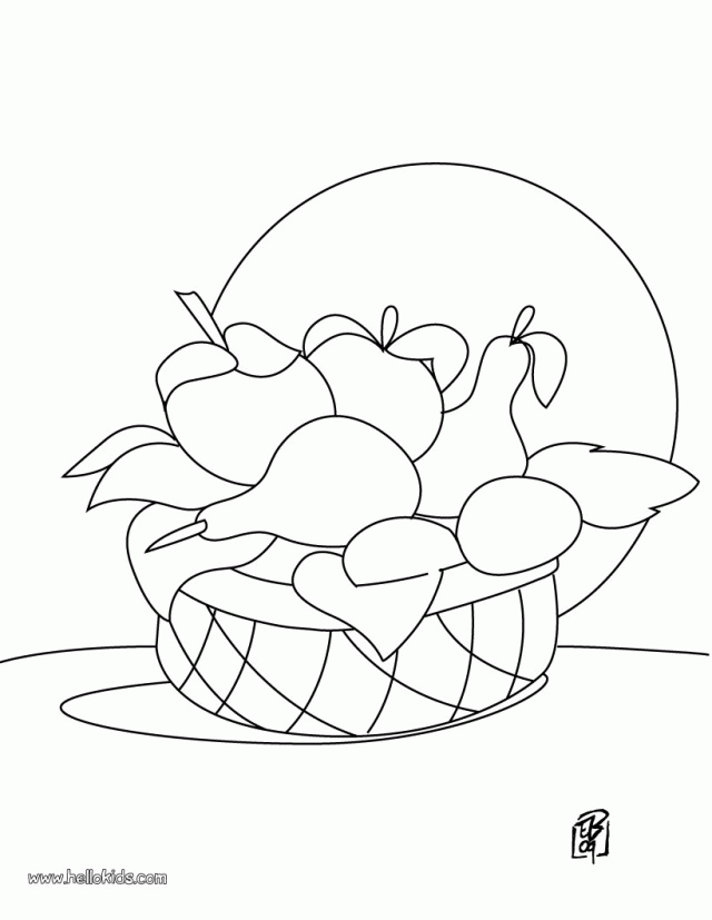 Fruit Basket Coloring Pages Creative Coloring Pages 158001 Basket