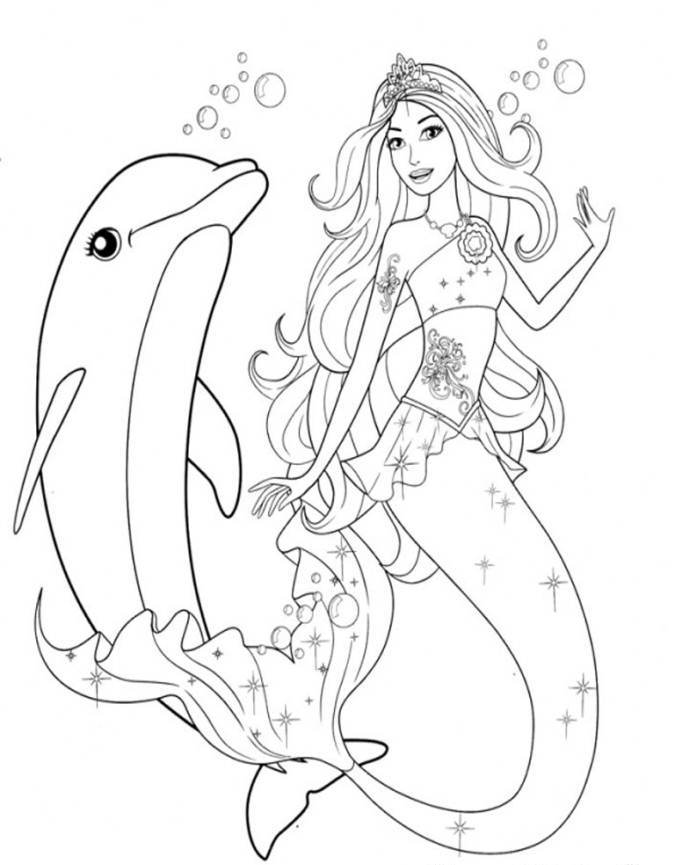 Little Mermaid Hello Kitty Coloring Pages - Cartoon Coloring Pages