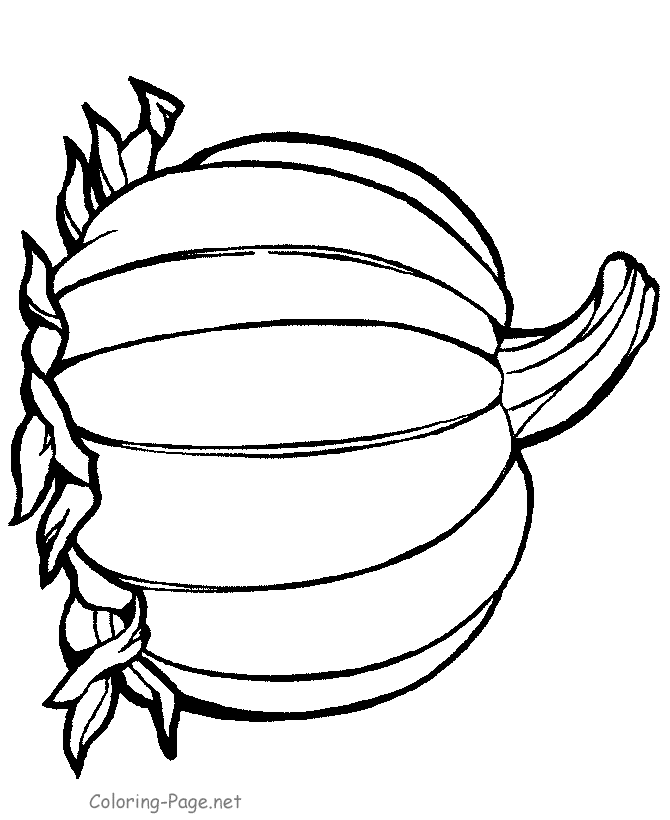 Thanksgiving Coloring Page - Pumpkin 3 | Yummy Food
