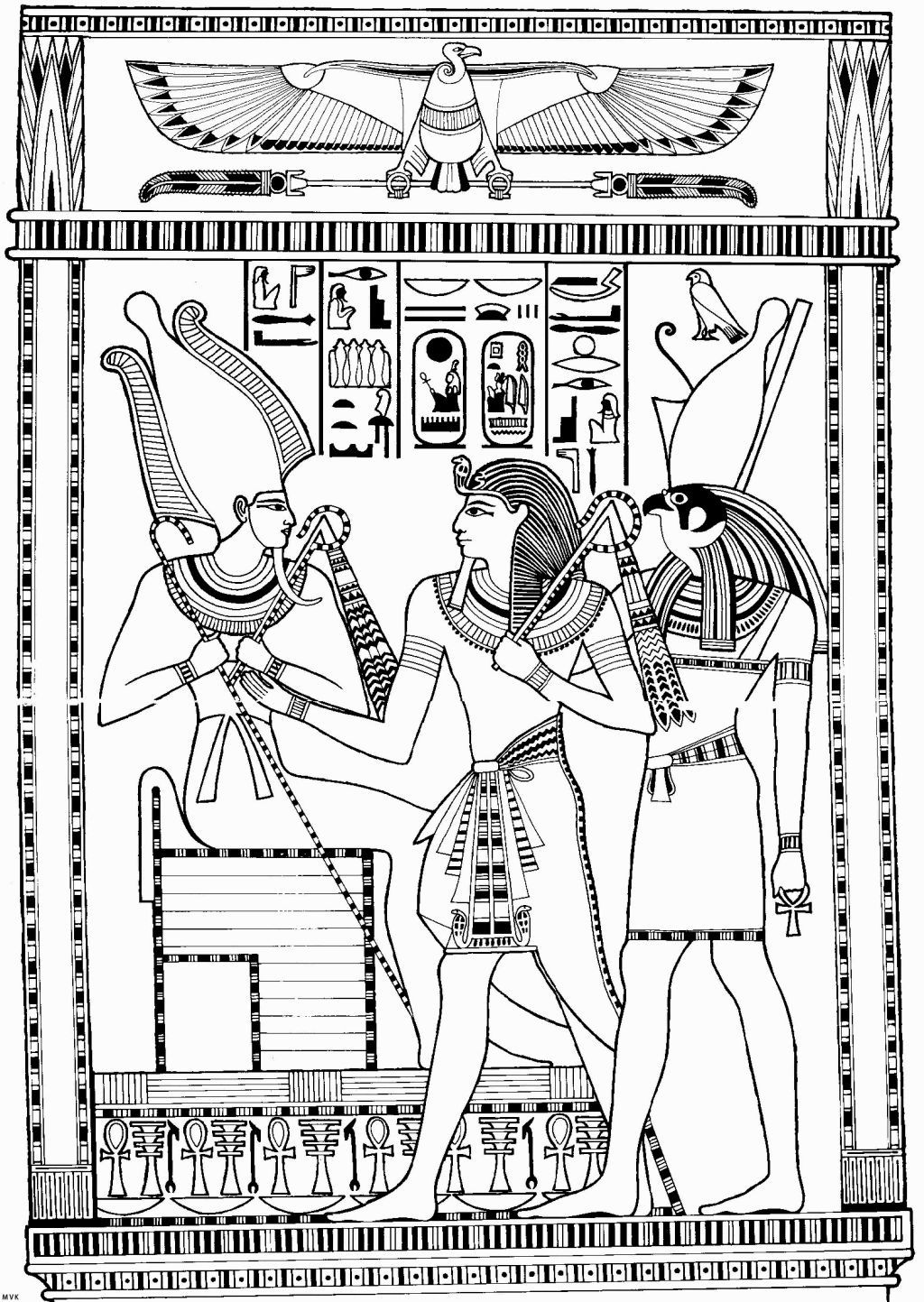 Ancient Egypt Gods Colouring Pages Egyptian Hieroglyphics ...