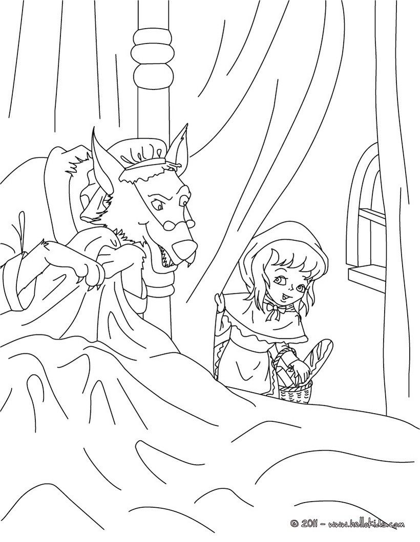 PERRAULT fairy tales coloring pages - THE LITTLE RED RIDING HOOD ...