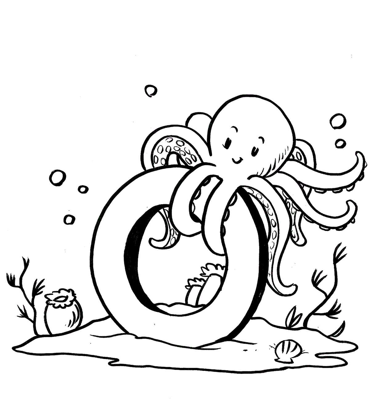 Free Coloring Pages Of Octopus - High Quality Coloring Pages