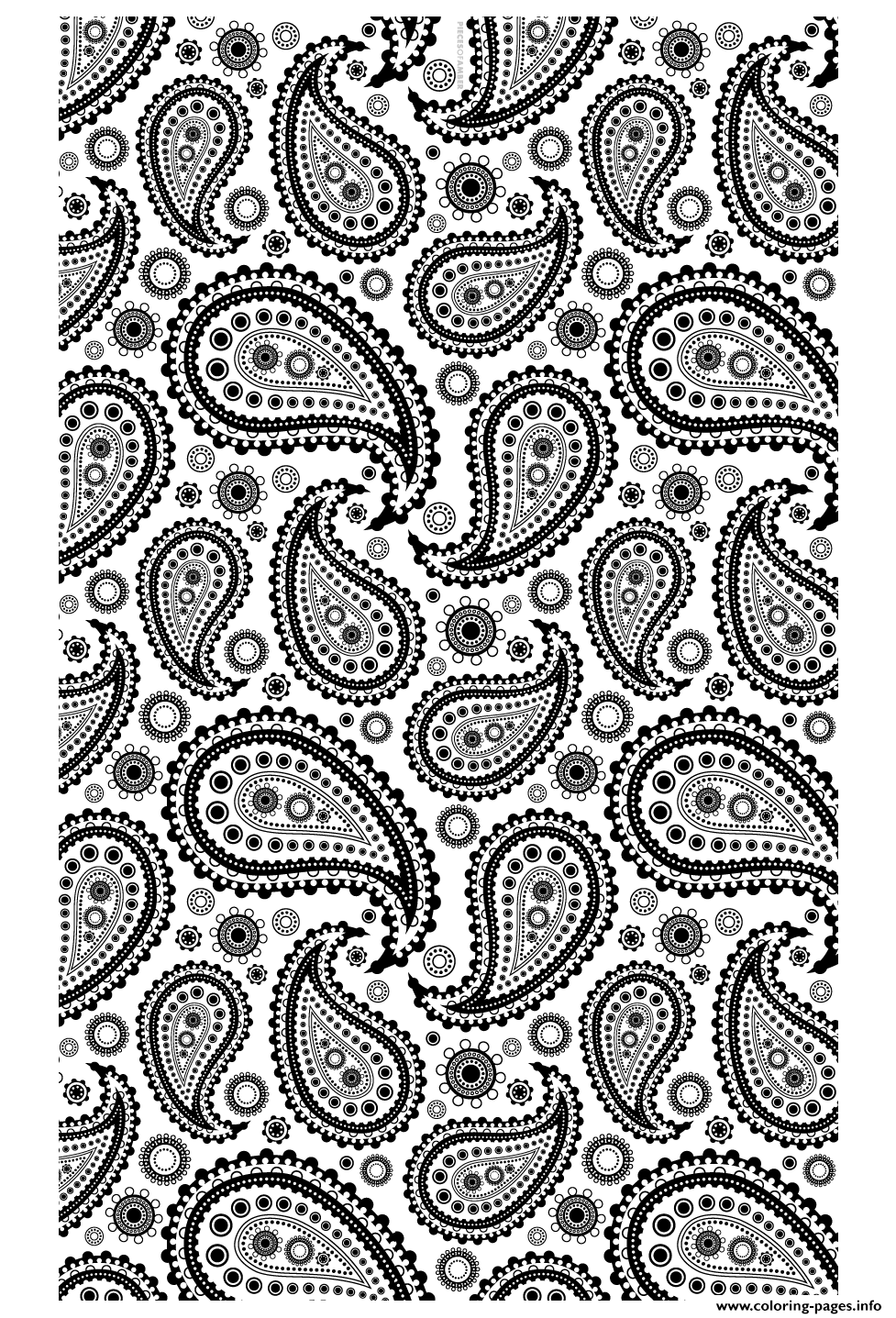 Print adult paisley Coloring pages