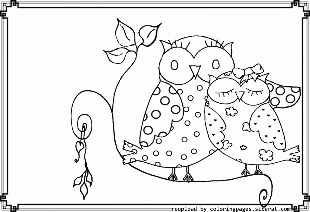 Cartoon Owl Coloring Page For Girls - Coloring Pages For All Ages