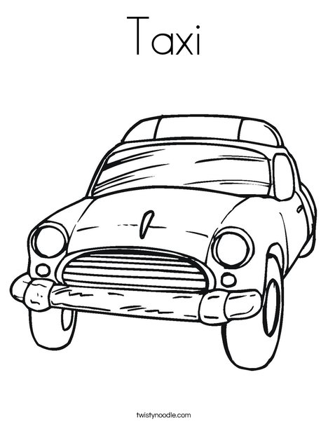 Taxi Coloring Page - Twisty Noodle