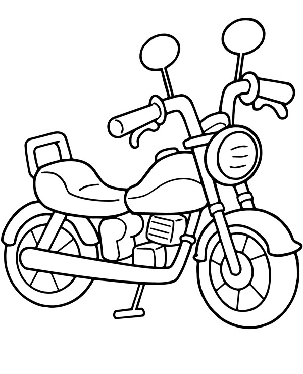 Easy coloring page motorbike to print or download for children